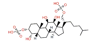 (20R)-Cholestane-3a,4a,11b,12b,21-pentol 3,21-disulfate